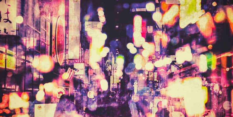 ネオン街の風景画像